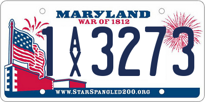 MD license plate 1AX3273