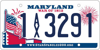 MD license plate 1AX3291