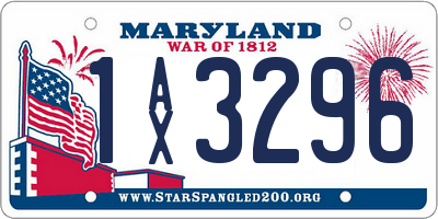 MD license plate 1AX3296