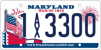 MD license plate 1AX3300