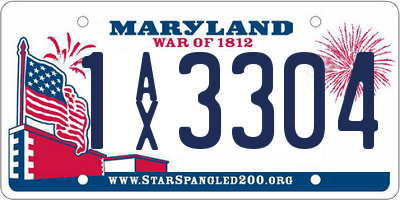 MD license plate 1AX3304