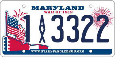 MD license plate 1AX3322