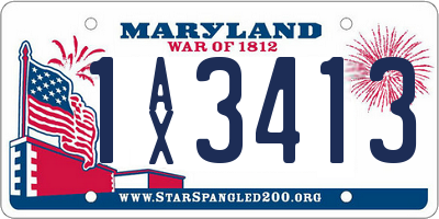 MD license plate 1AX3413