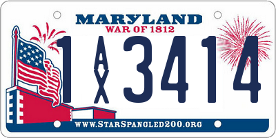 MD license plate 1AX3414