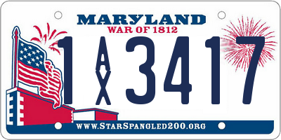 MD license plate 1AX3417