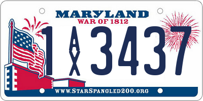 MD license plate 1AX3437