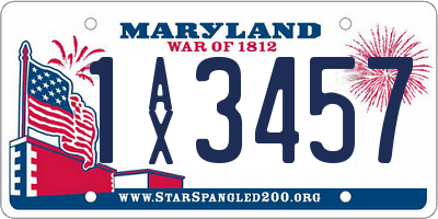 MD license plate 1AX3457