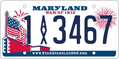 MD license plate 1AX3467