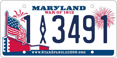 MD license plate 1AX3491