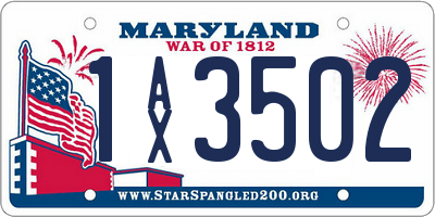 MD license plate 1AX3502