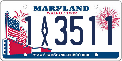 MD license plate 1AX3511