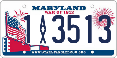 MD license plate 1AX3513