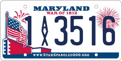 MD license plate 1AX3516