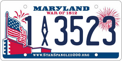 MD license plate 1AX3523