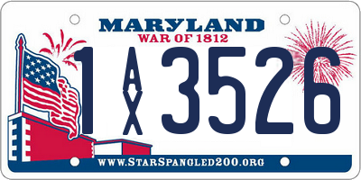MD license plate 1AX3526