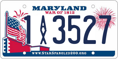 MD license plate 1AX3527