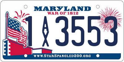 MD license plate 1AX3553
