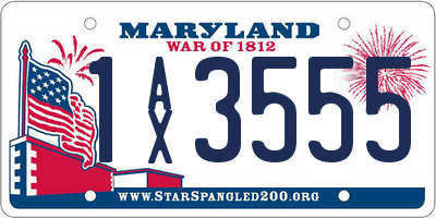 MD license plate 1AX3555