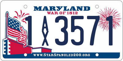 MD license plate 1AX3571
