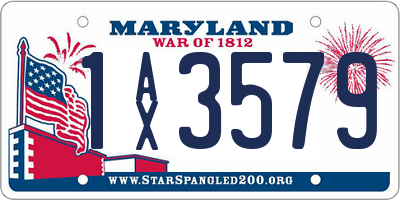 MD license plate 1AX3579