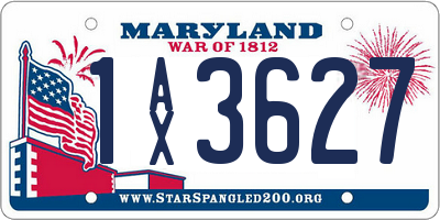 MD license plate 1AX3627