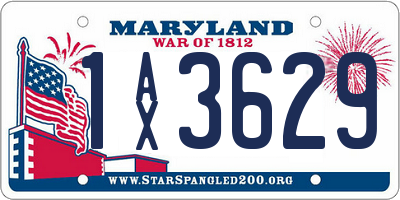 MD license plate 1AX3629