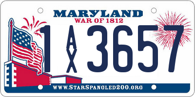 MD license plate 1AX3657