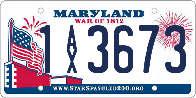 MD license plate 1AX3673