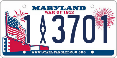 MD license plate 1AX3701