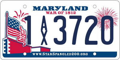 MD license plate 1AX3720