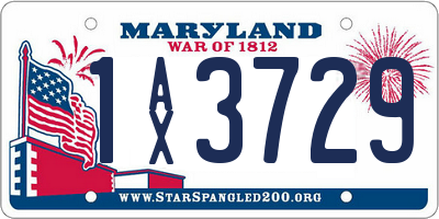MD license plate 1AX3729