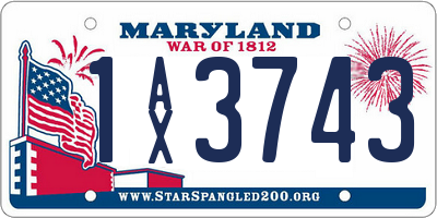 MD license plate 1AX3743
