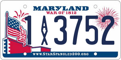MD license plate 1AX3752