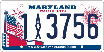 MD license plate 1AX3756