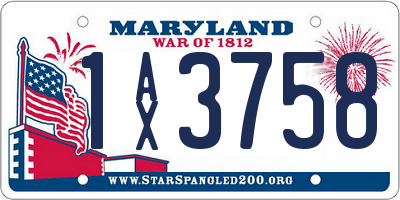 MD license plate 1AX3758