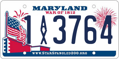 MD license plate 1AX3764