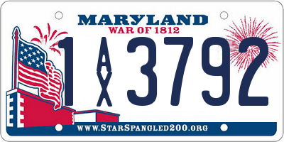 MD license plate 1AX3792