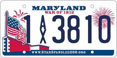 MD license plate 1AX3810