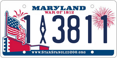 MD license plate 1AX3811