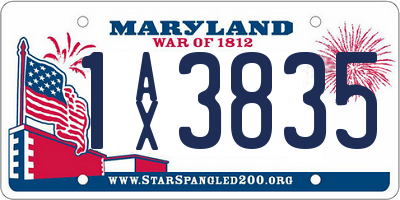 MD license plate 1AX3835
