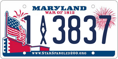 MD license plate 1AX3837