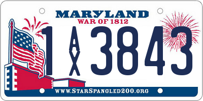 MD license plate 1AX3843