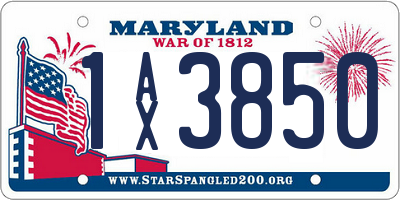 MD license plate 1AX3850