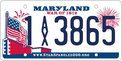 MD license plate 1AX3865
