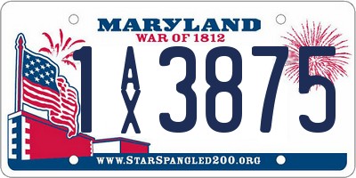 MD license plate 1AX3875