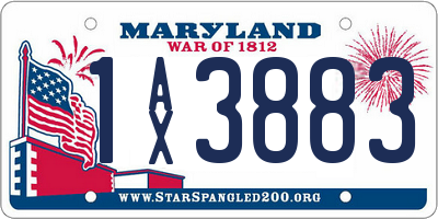 MD license plate 1AX3883