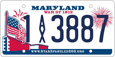 MD license plate 1AX3887