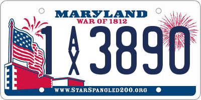 MD license plate 1AX3890