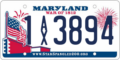 MD license plate 1AX3894