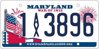 MD license plate 1AX3896